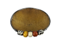 Preview: Handgeschnitzte runde Holzschale mit Perlen
